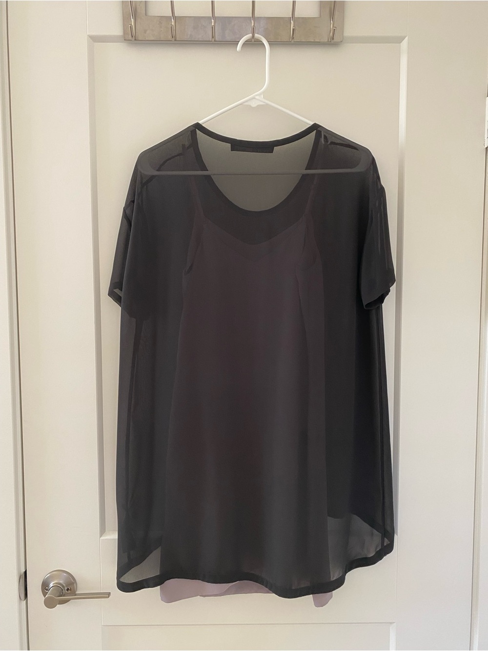 Allsaints Lance Dress Sheer Black with Taupe Inner Slip Size 0 Originally $240 - Picture 2 of 11